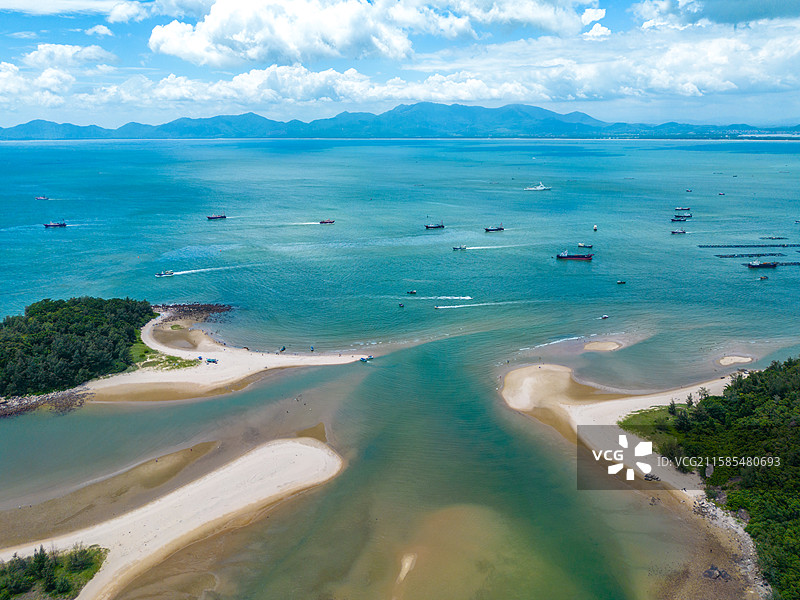 海陵岛开渔节航拍风光，中国广东省阳江市海陵岛闸坡镇图片素材
