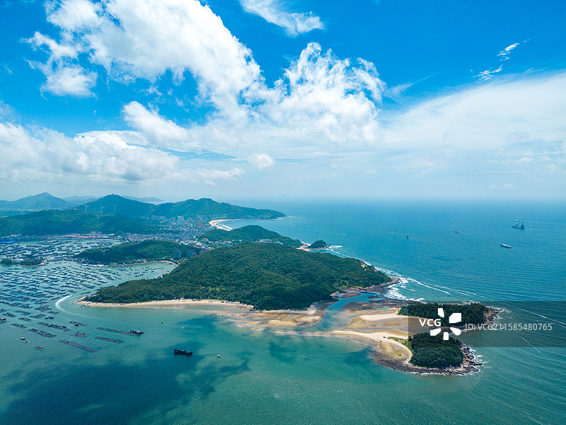 航拍海陵岛全景风光，中国广东省阳江市海陵岛闸坡镇图片素材