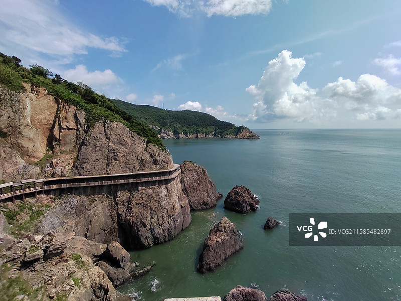 浙江台州上大陈岛乌沙头景色图片素材