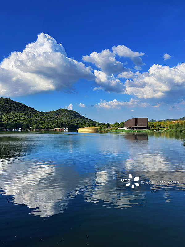 杭州湘湖跨湖桥景区图片素材