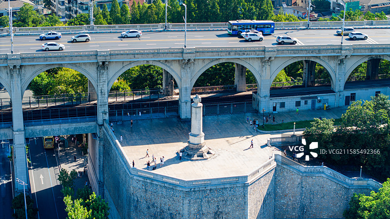 湖北武汉，武汉长江大桥，航拍，风景，日出图片素材