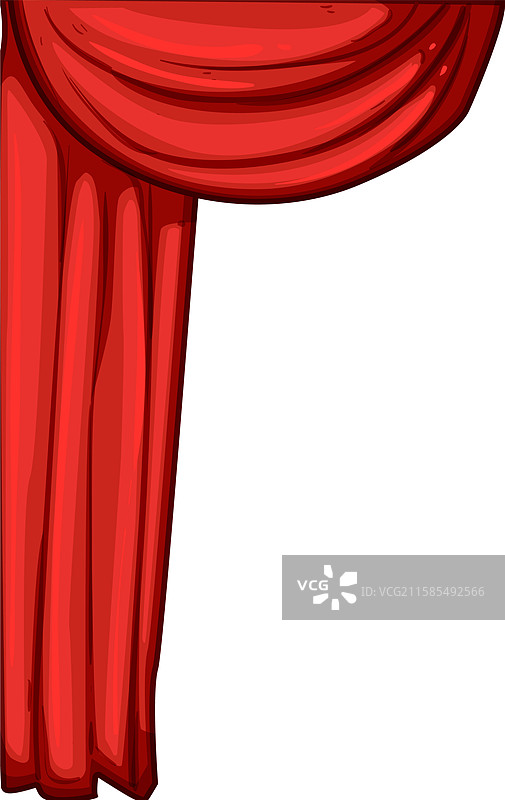 天鹅绒红色窗帘卡通图案图片素材