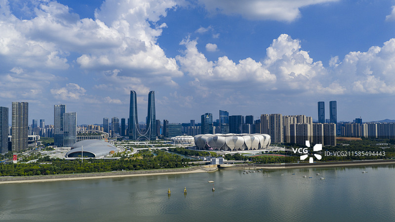 杭州亚运会奥体中心航拍图片素材