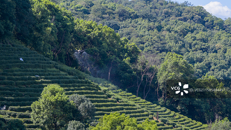 植保无人机打药图片素材