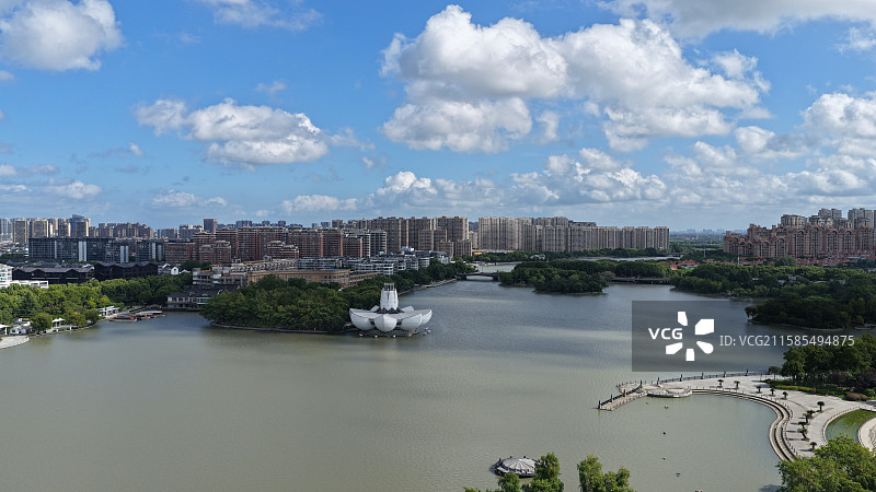 浙江嘉兴平湖东湖景区航拍图片素材