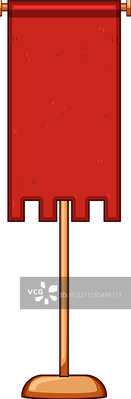 红色皇家旗帜卡通图案图片素材