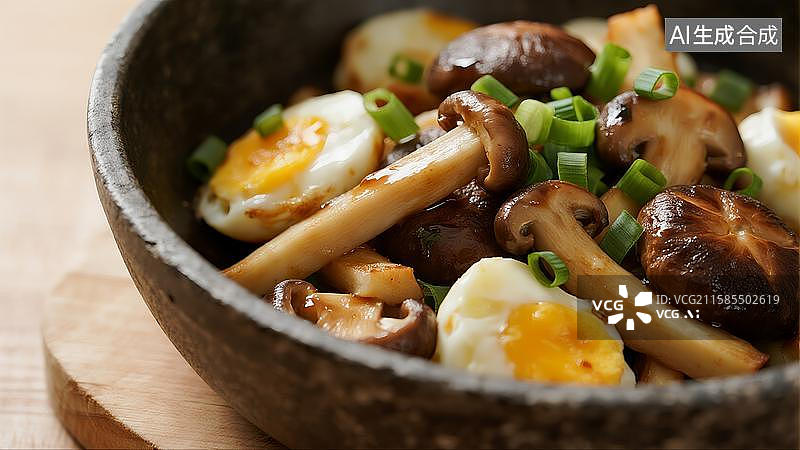 【AI数字艺术】中式营养膳食香菇鸡肉图片素材