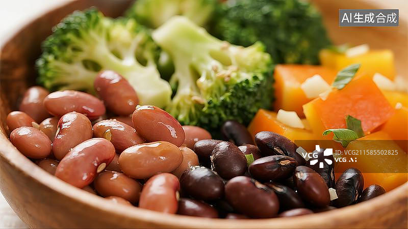 【AI数字艺术】中式营养膳食西兰花虾仁蔬菜饼图片素材