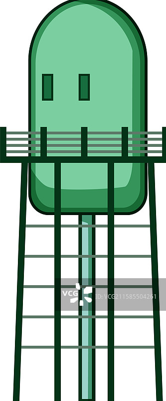 等距水塔卡通图图片素材