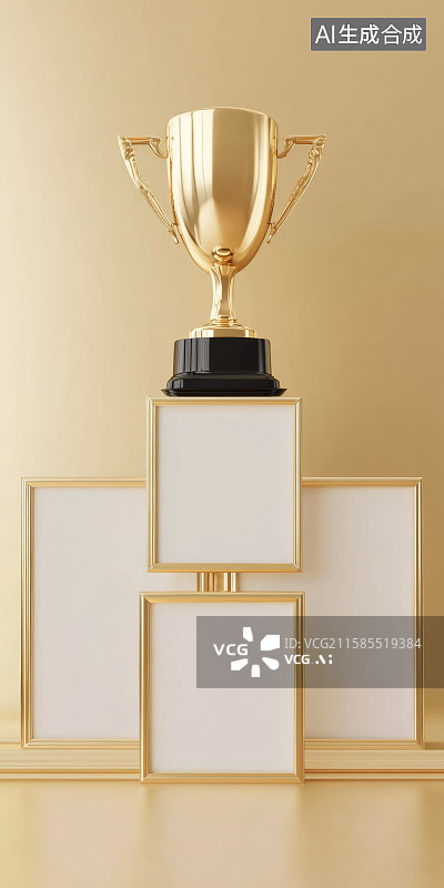 【AI数字艺术】素面奖杯、奖状背景图图片素材