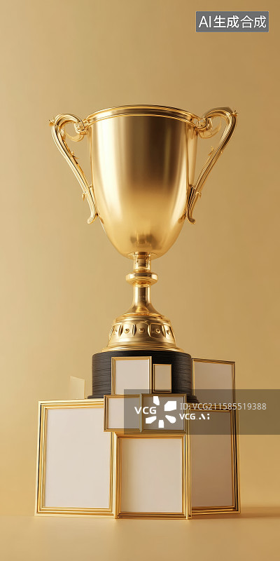 【AI数字艺术】素面奖杯、奖状背景图图片素材