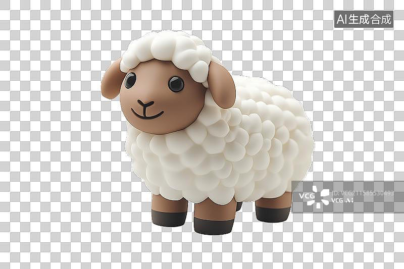 【AI数字艺术】可爱的绵羊玩偶图片素材