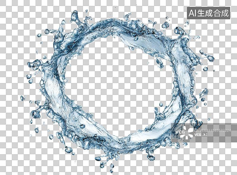 【AI数字艺术】动态环形水花飞溅效果图片素材