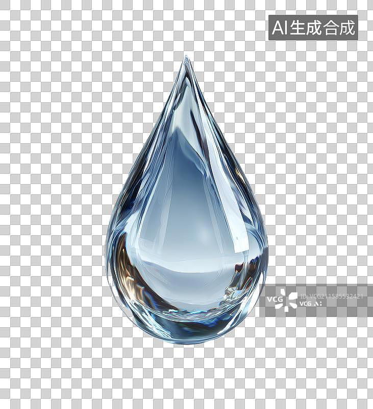 【AI数字艺术】晶莹剔透的水滴特写图片素材