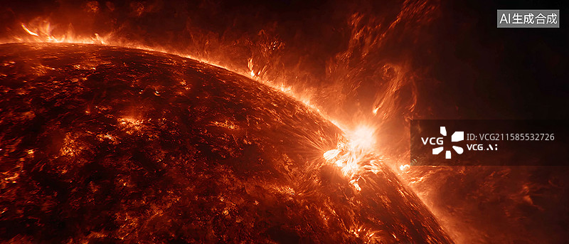 【AI数字艺术】太阳耀斑的壮丽景象图片素材