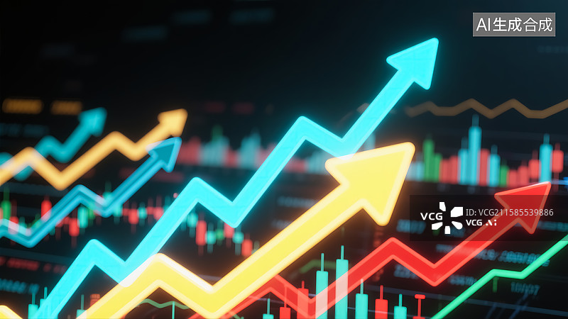 【AI数字艺术】股市金融概念插画图片素材