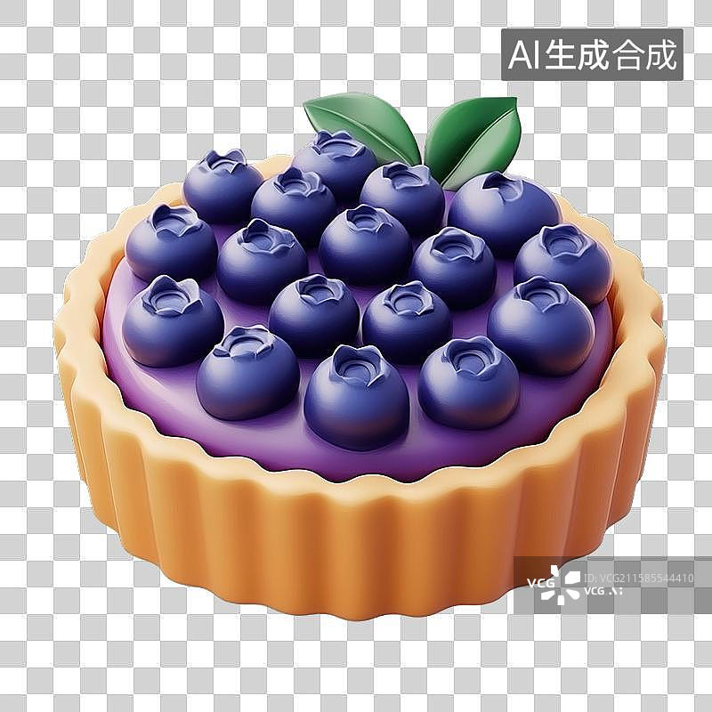 【AI数字艺术】蓝莓派三维美食元素图片素材