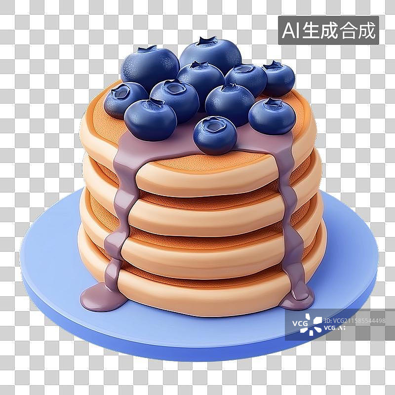 【AI数字艺术】蓝莓松饼图片素材