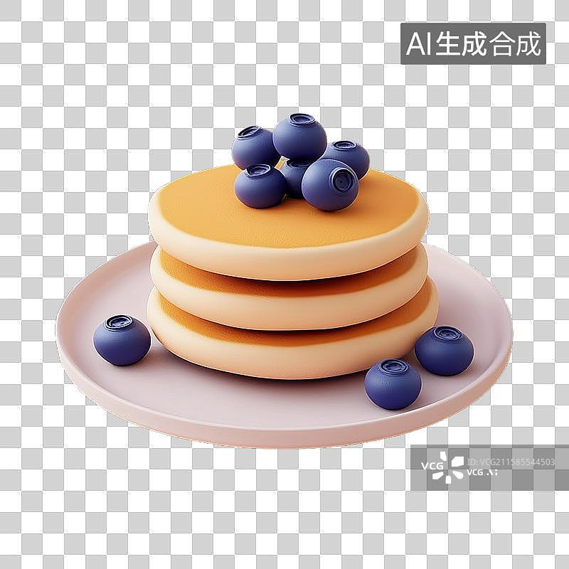 【AI数字艺术】蓝莓松饼图片素材