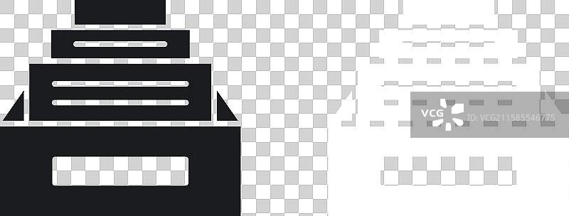 黑白色实心档案图标集图片素材