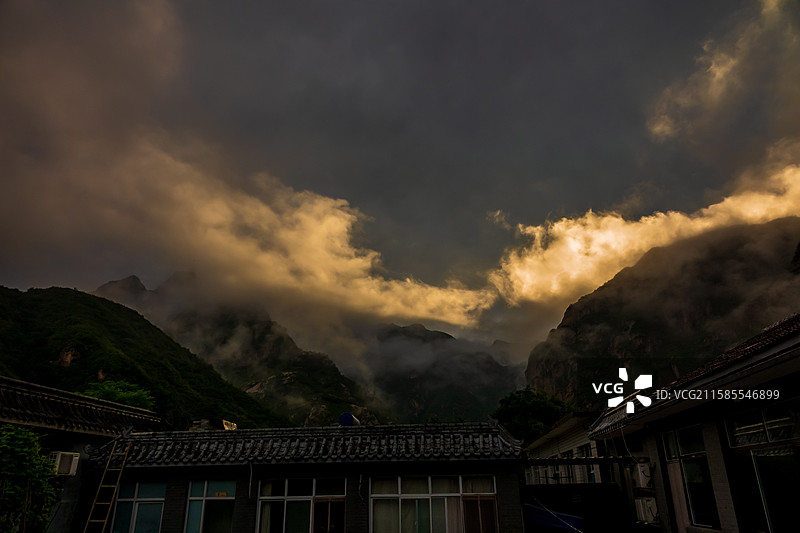 野三坡龙门天关景区——龙门古村农家院图片素材