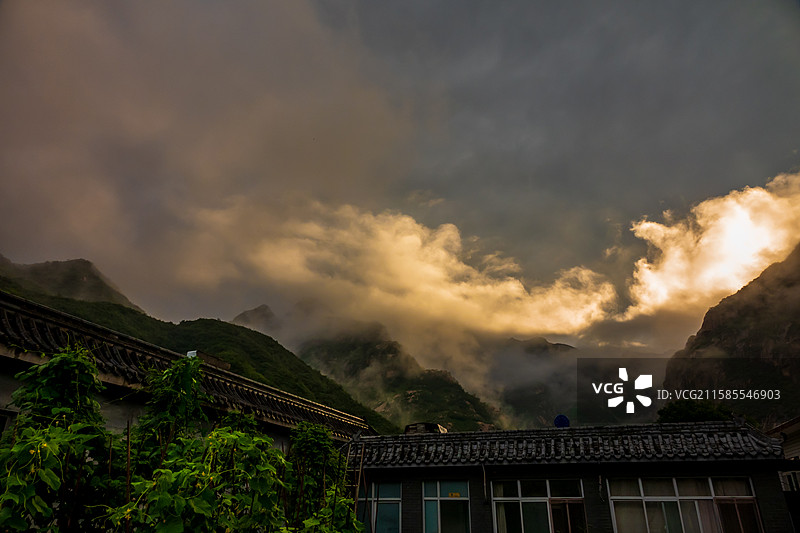 野三坡龙门天关景区——龙门古村农家院图片素材