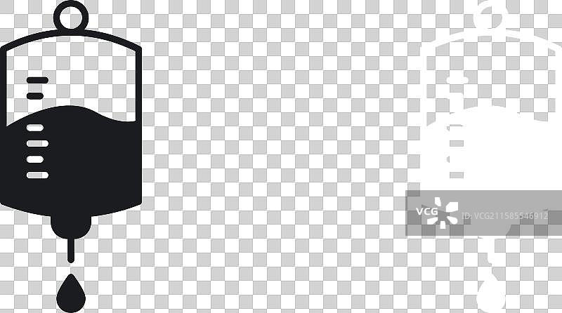 黑色实心的输血图标集图片素材