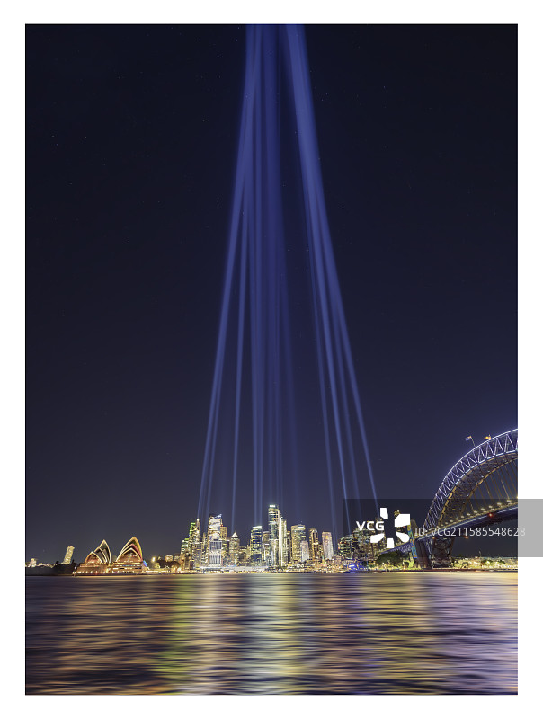 灯火映港湾图片素材