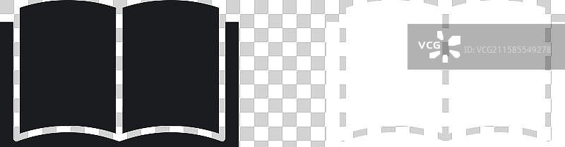 黑白色实心书本图标集图片素材