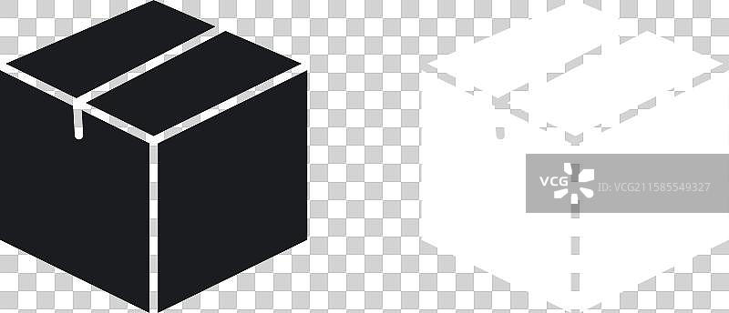 黑白色实心方框图标集图片素材