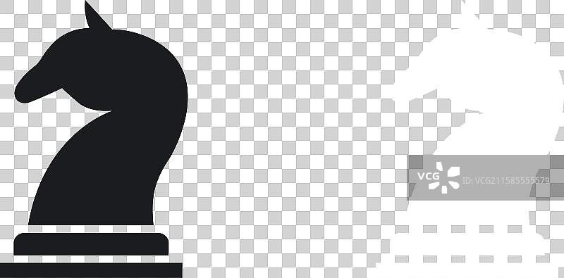 黑白色实心国际象棋图标集图片素材