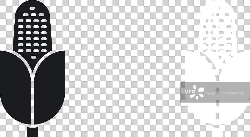 玉米图标集，采用纯黑白色设计图片素材