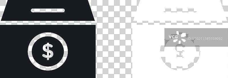 捐赠图标集，采用纯黑白色设计图片素材