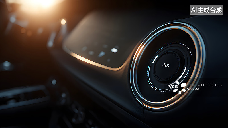 【AI数字艺术】陈内陈设装饰圆形发光按钮图片素材