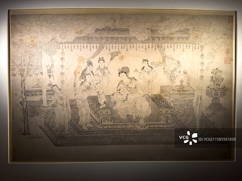 明代 仇英 送子观音图轴 上海博物馆图片素材