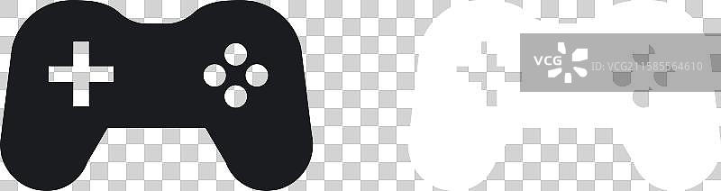 游戏手柄图标集，采用纯黑白色设计图片素材