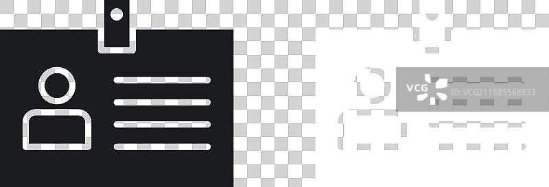 黑白色的身份证徽章图标集图片素材