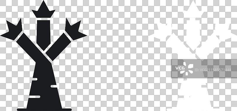 乔舒亚树图标集，采用纯黑白设计图片素材