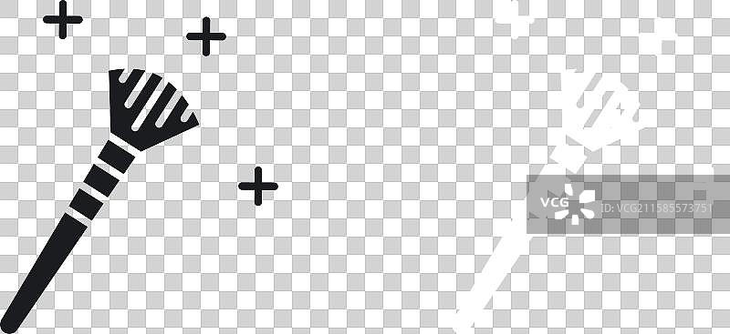 化妆刷图标集，黑白实心设计图片素材