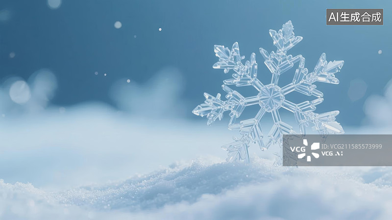 【AI数字艺术】冬日雪花美景图片素材