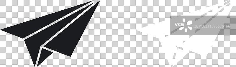 纸飞机图标集，采用纯黑白设计图片素材