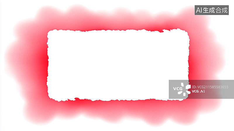 【AI数字艺术】红色毛边矩形装饰框图片素材