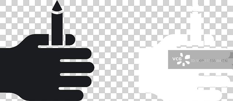 自我表达图标集，采用纯黑白设计图片素材