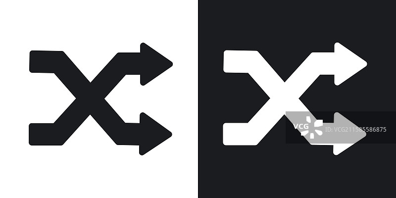 黑白色实心的随机图标集图片素材