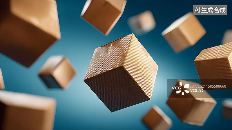 【AI数字艺术】纸盒动感飞扬图片素材