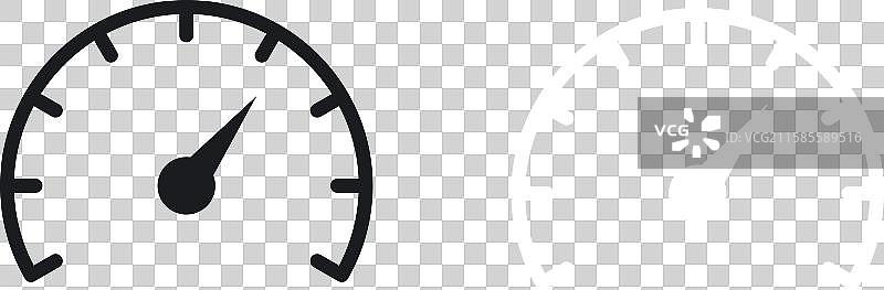 黑白色实心转速表图标集图片素材