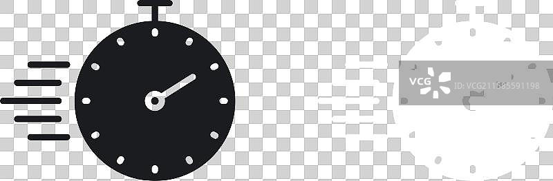 快速时间图标集，采用纯黑白色调图片素材