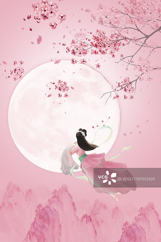 中秋合成插画图片素材