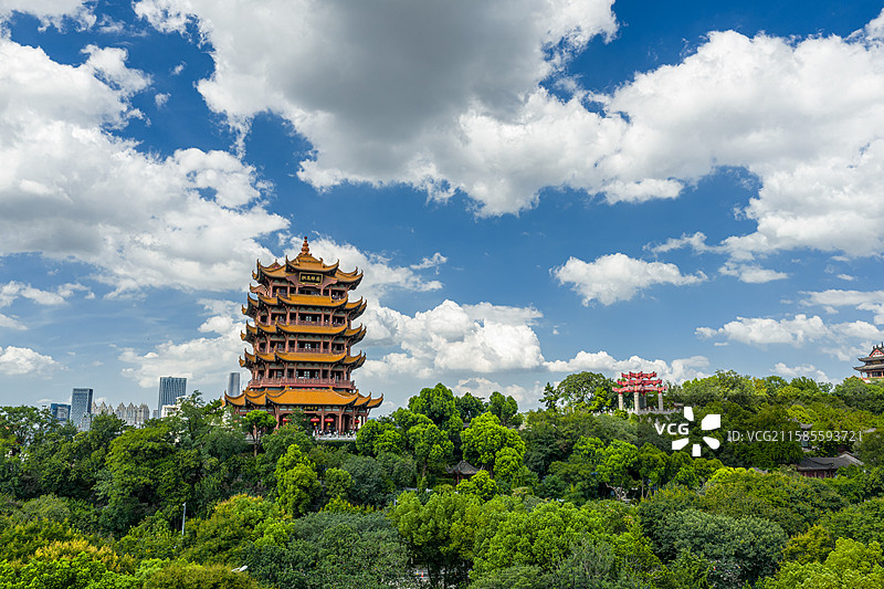 黄鹤楼楚河汉街东湖航拍图片素材
