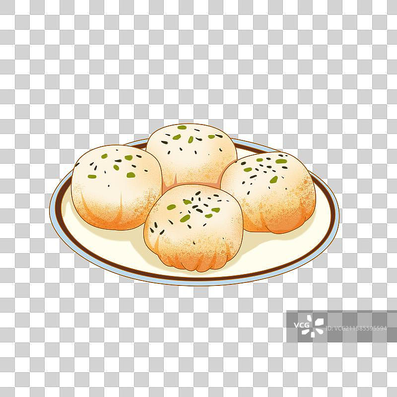 生煎包插画图片素材
